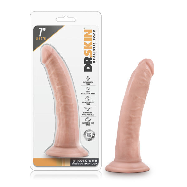 Dr. Skin 7 Cock with Suction Cup - Flesh 17.8 cm Dong-BL-12703
