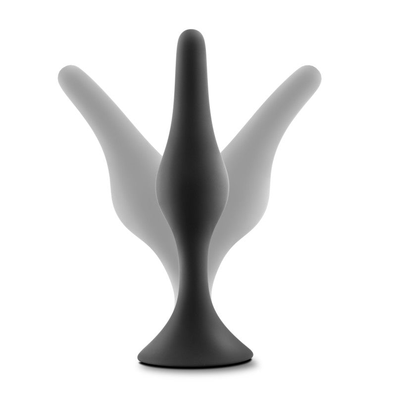 Anal Adventures Platinum Silicone Beginner Plug Kit - Black Butt Plug Kit - Set of 3 Sizes-BL-31265