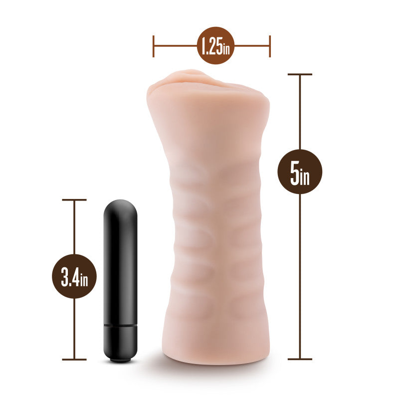 M for Men - Rain - Flesh Vibrating Vagina Stroker-BL-73513