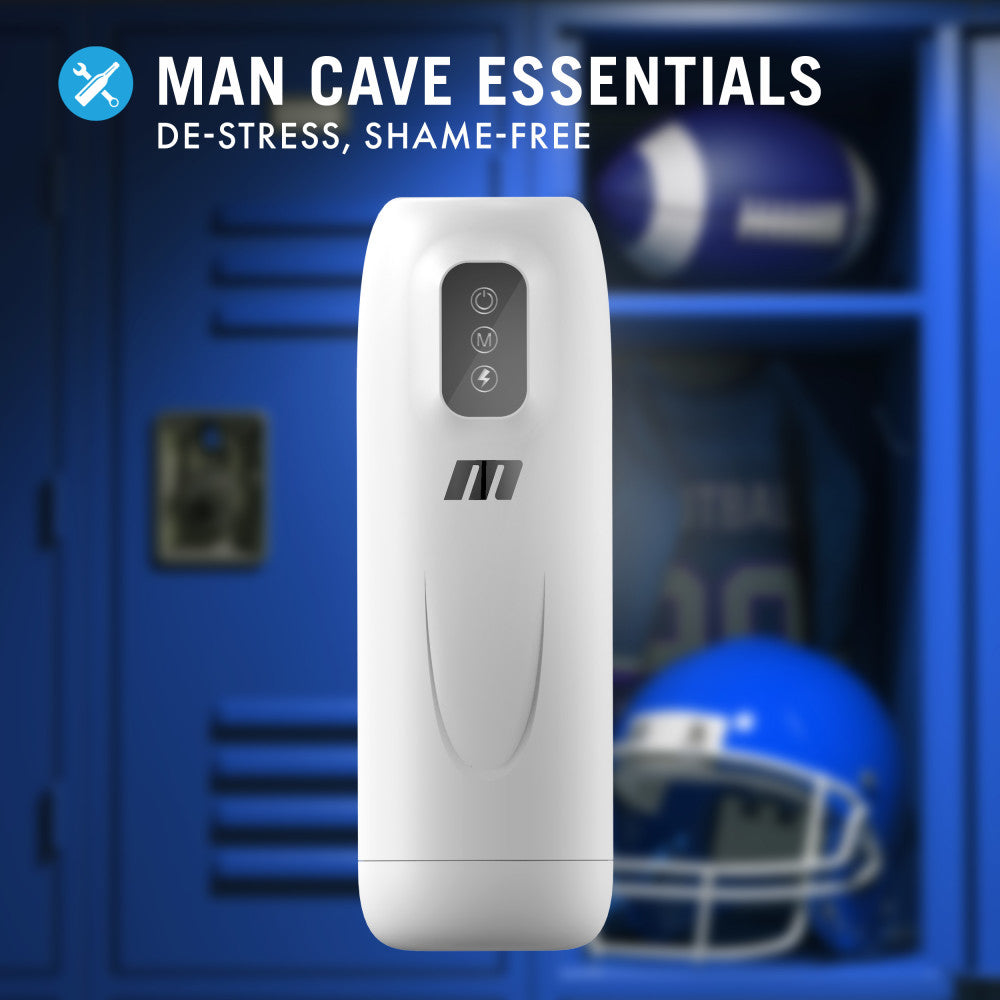 M For Men Robo-Bator - White USB Rechargeable Vibrating Auto Stroker - BL-85604