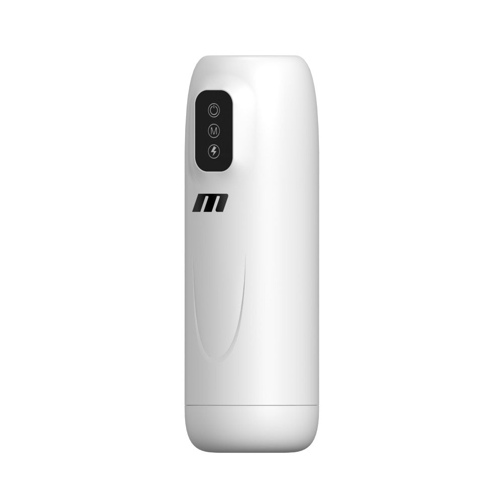 M For Men Robo-Bator - White USB Rechargeable Vibrating Auto Stroker - BL-85604