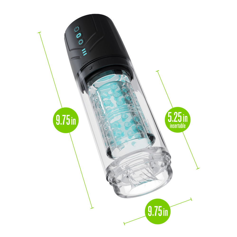 M For Men - Whirlwind Pro - Clear USB Rechargeable Rotating & Sucking Auto Stroker-BL-87605