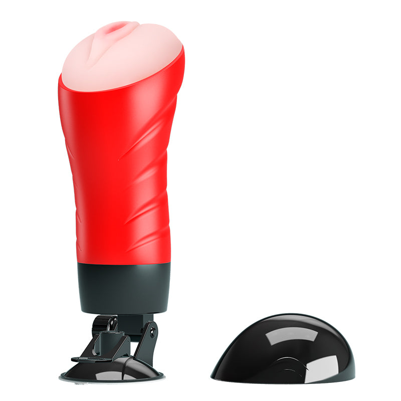 CRAZY BULL DELIA Vibrating Stroker - Flesh Vibrating Vagina Stroker with Suction Base-BM-00900T46S