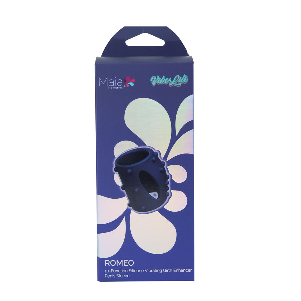 Maia ROMEO - Blue - Blue USB Rechargeable Vibrating Girth Enhancer Sleeve-BO-25-21-BLUE