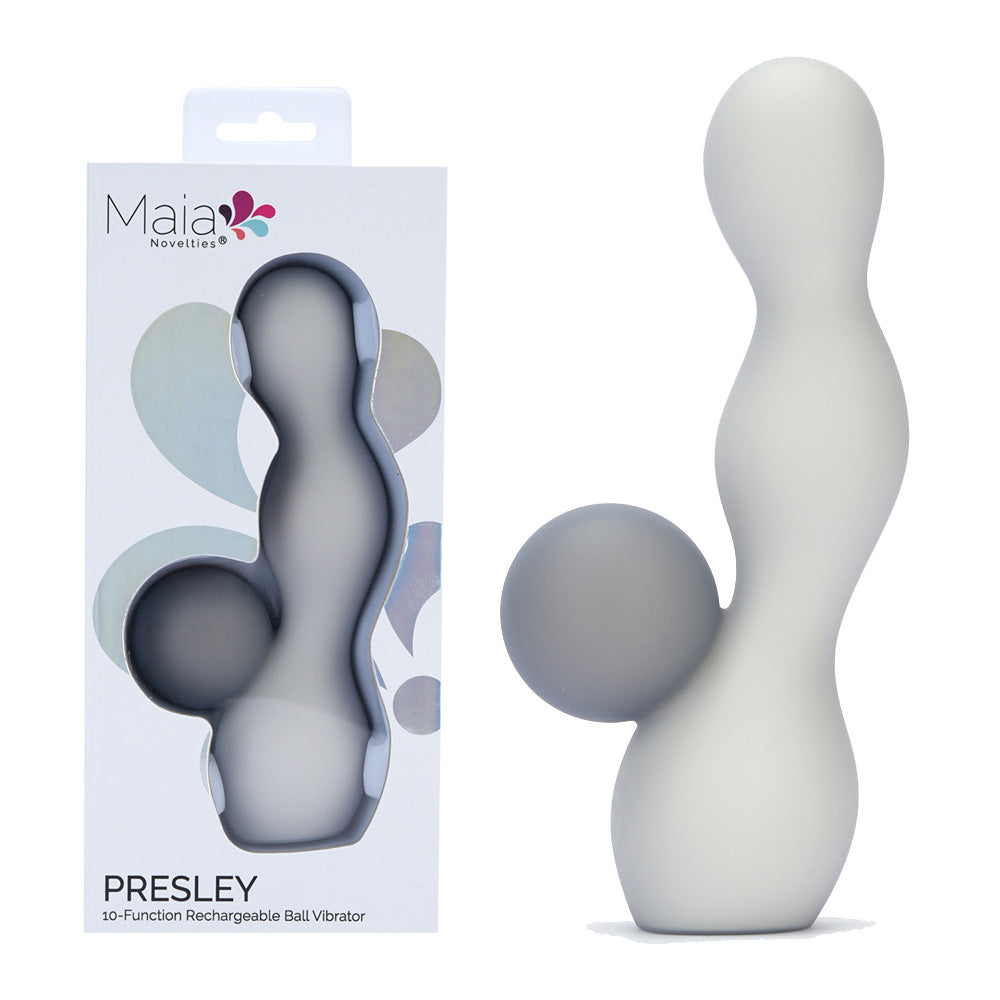 Maia PRESLEY - Grey 15.2 cm USB Rechargeable Rabbit Vibrator - BO-25-32-GB