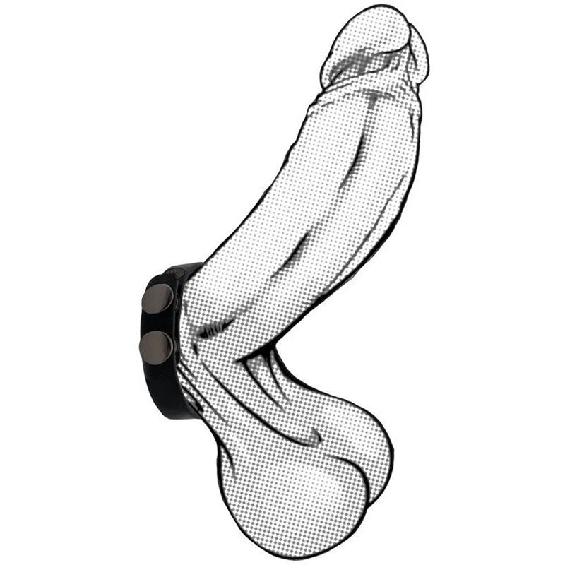 Boneyard Silicone Cock Strap Black - Black 3-Snap Adjustable Cock Ring-BY0300