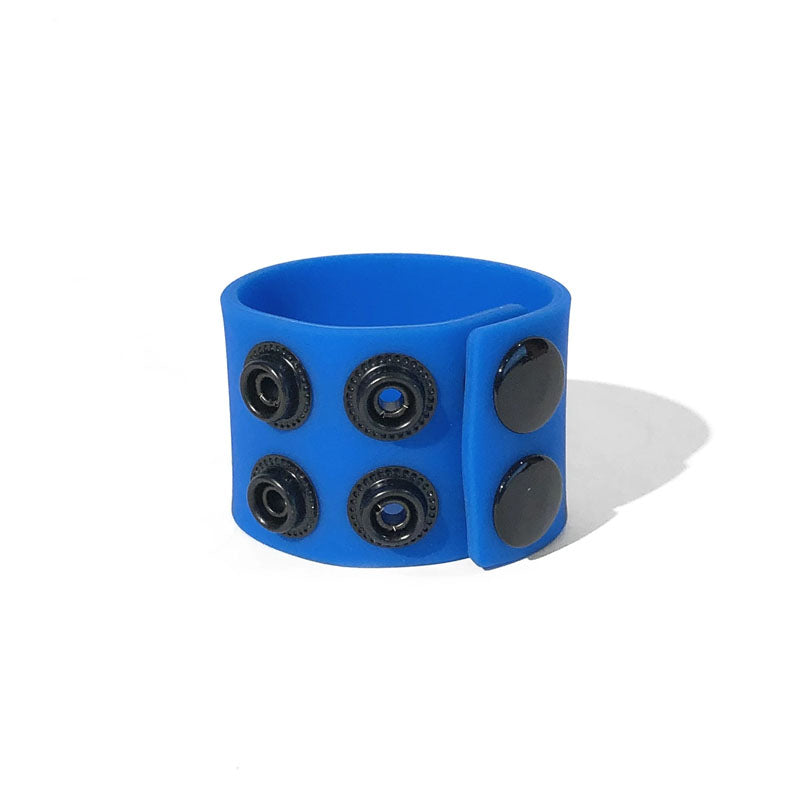 Boneyard Silicone Ball Strap Blue - Blue 3-Snap 4 cm Adjustable Ball Stretcher Ring-BY0318