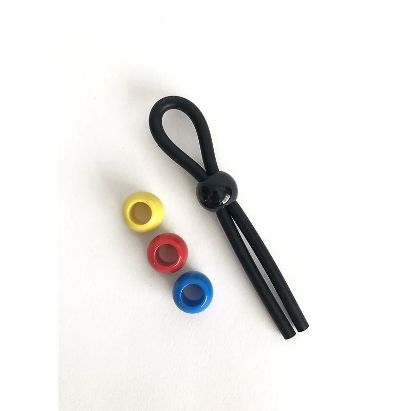 Boneyard Cock Leash Single - Black Adjustable Cock Lasso Ring-BY0465