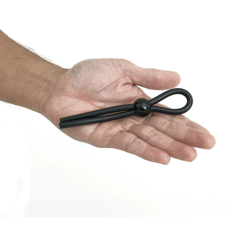 Boneyard Cock Leash Single - Black Adjustable Cock Lasso Ring-BY0465