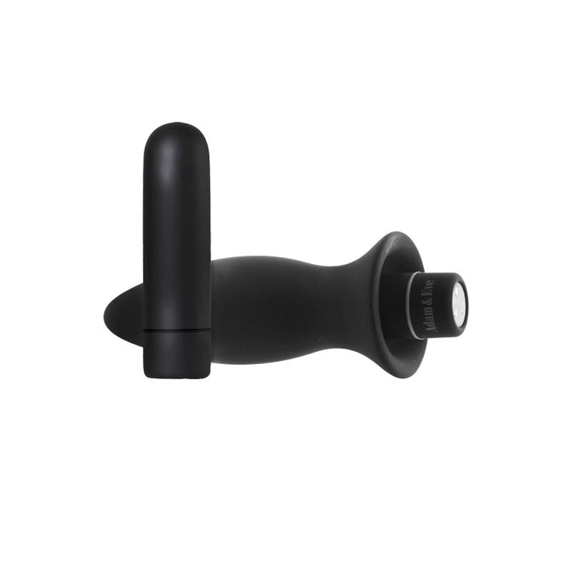 Adam & Eve Rechargeable Vibrating Anal Trainer Kit - Black Butt Plugs with USB Rechargeable Bullet-C278 8000