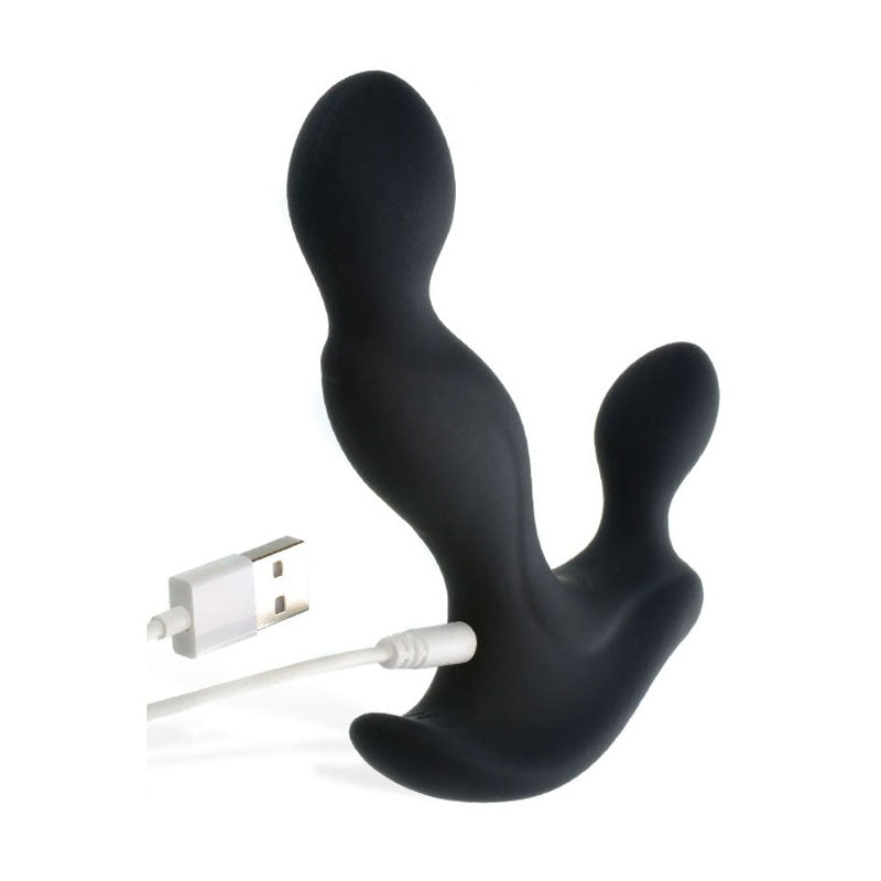 Adam & Eve Adams Vibrating Triple Probe - Black USB Rechargeable Prostate Massager-C629 8000