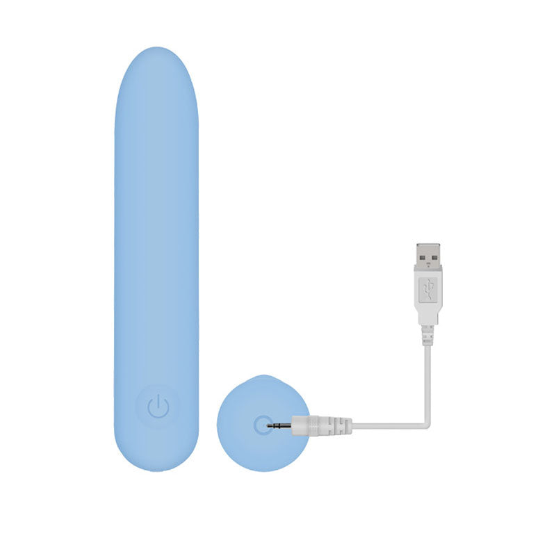 Adam & Eve Eves Silky Sensations Rechargeable Bullet - Blue 9.4 cm USB Rechargeable Bullet-E195 4000