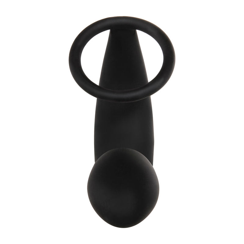 Adam & Eve Adams Rechargeable Prostate Pleaser & C-Ring - Black USB Rechargeable Anal Plug with Cock Ring-E196 8000