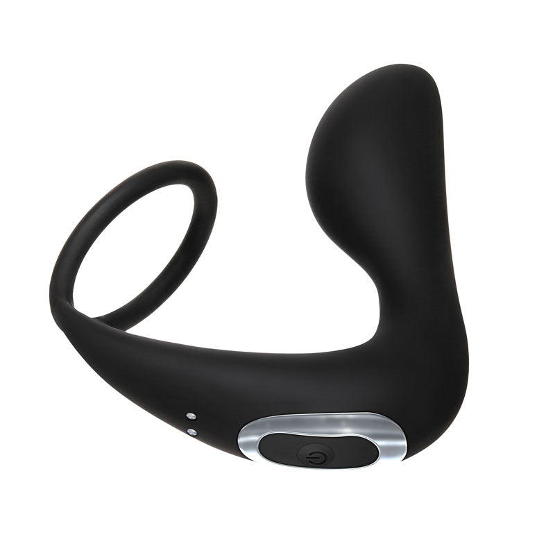 Adam & Eve Adams Rechargeable Prostate Pleaser & C-Ring - Black USB Rechargeable Anal Plug with Cock Ring-E196 8000