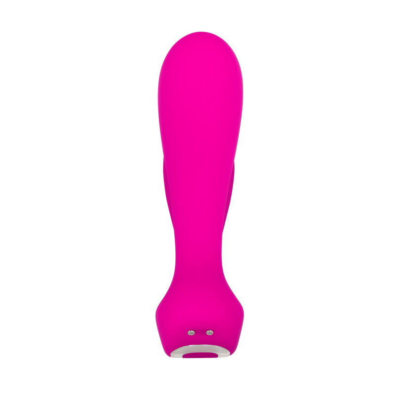 Adam & Eve Rechargeable Dual Entry Vibe - Pink USB Rechargeable Vibrator with Remote Control-E504 6200