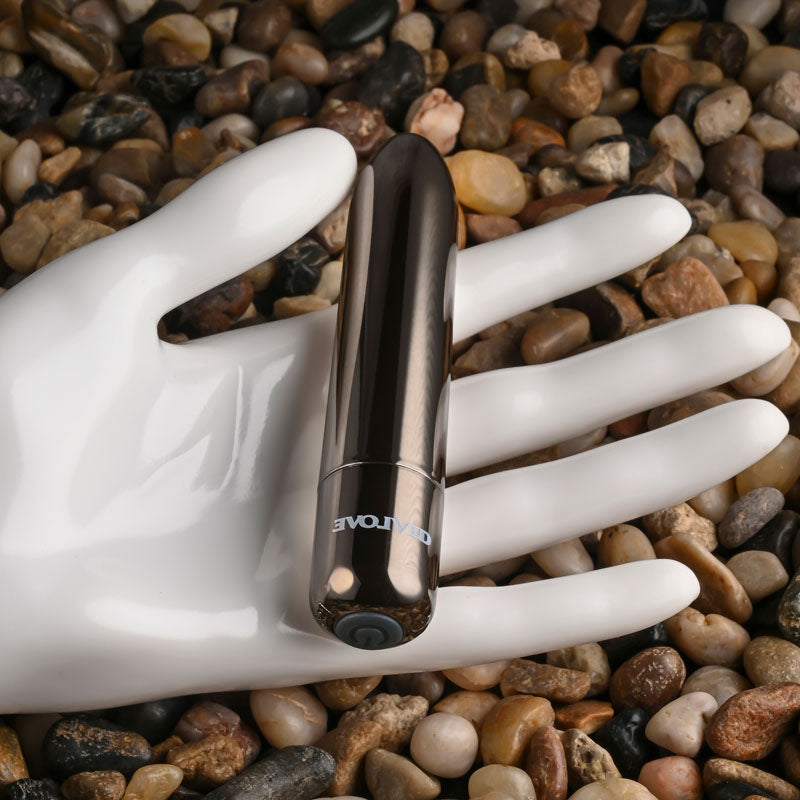 Evolved REAL SIMPLE - Black Chrome 10 cm USB Rechargeable Bullet-EN-RS-1249-2