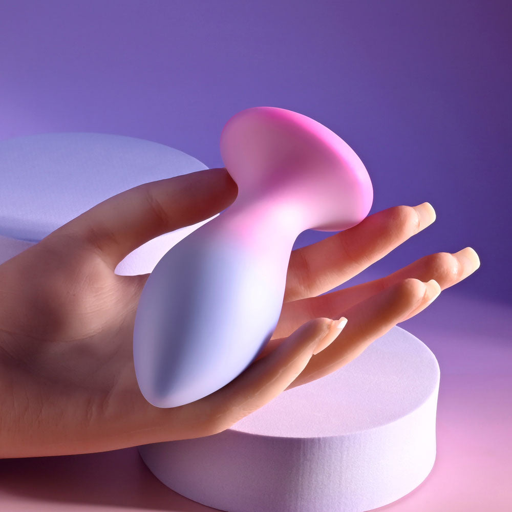 Evolved PARADISE PLUG - Pink/Purple 10.5 cm USB Rechargeable Vibrating Butt Plug with Wireless Remote-EN-RS-5704-2