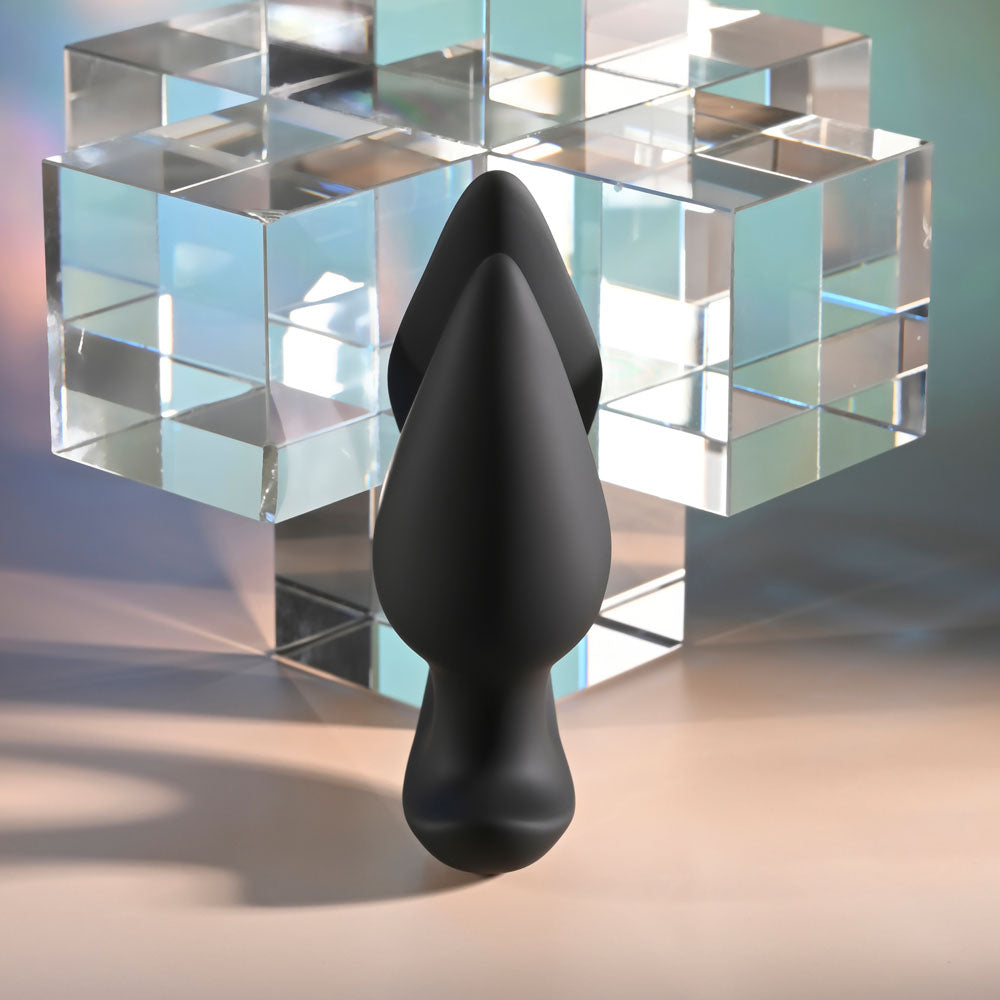 Evolved THE GENIE - Black 11.2 cm USB Rechargeable Vibrating Plug with Wireless Remote-EN-RS-6770-2