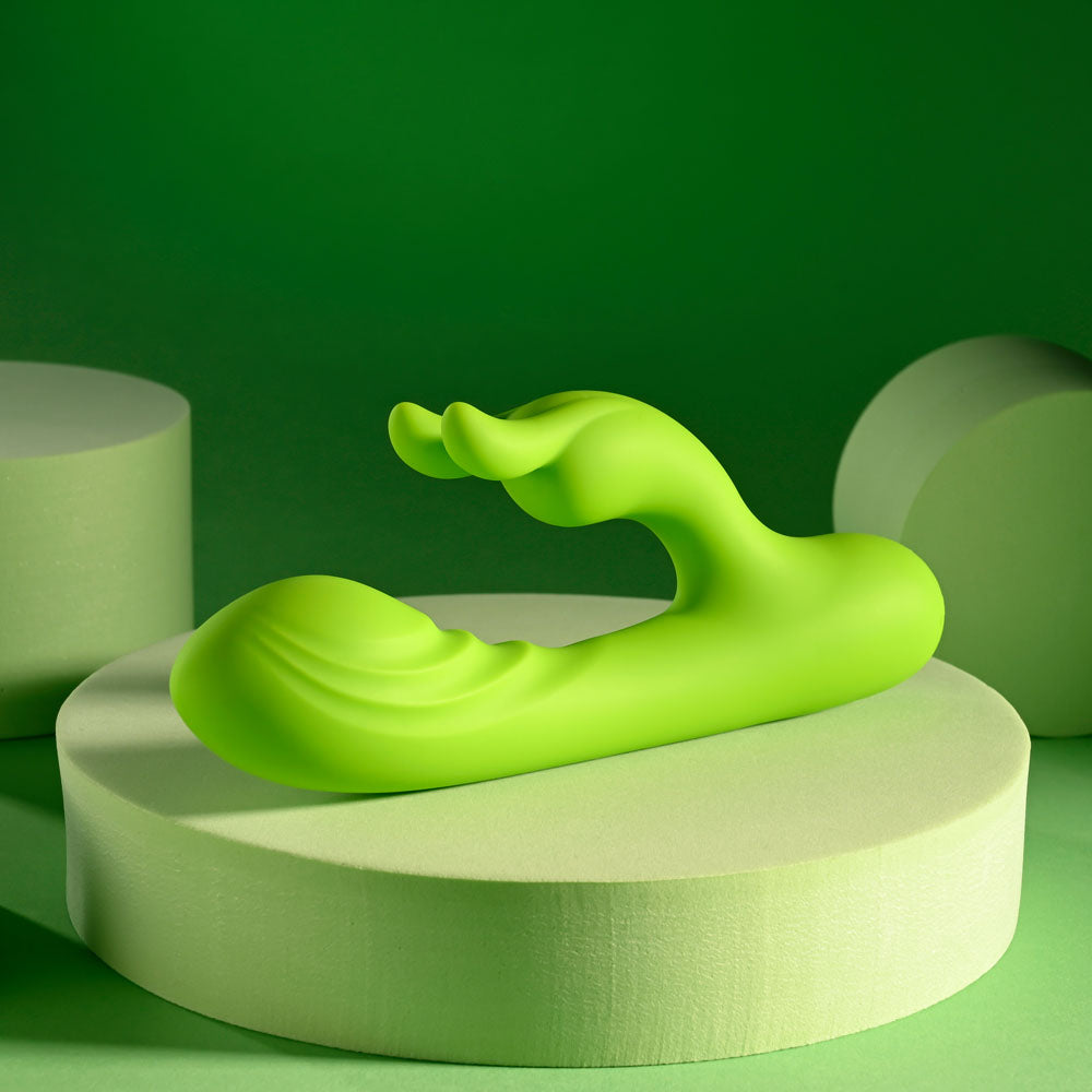 Evolved BRAT BUNNY - Green 16.2 cm USB Rechargeable Rabbit Vibrator-EN-RS-6787-2