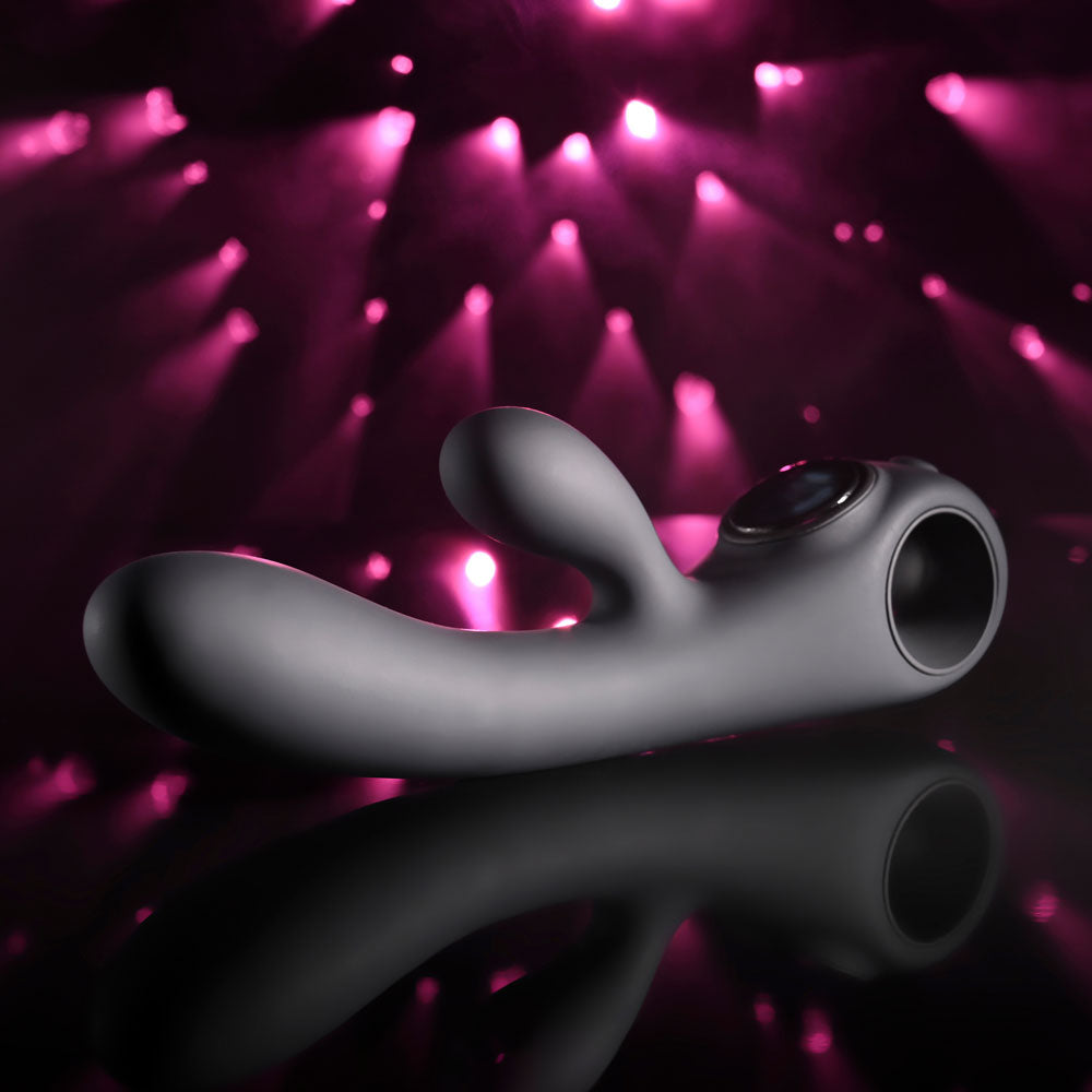 Evolved BLACK MAGIC - Black 20 cm USB Rechargeable Rabbit Vibrator with LED Screen - EN-RS-7203-2
