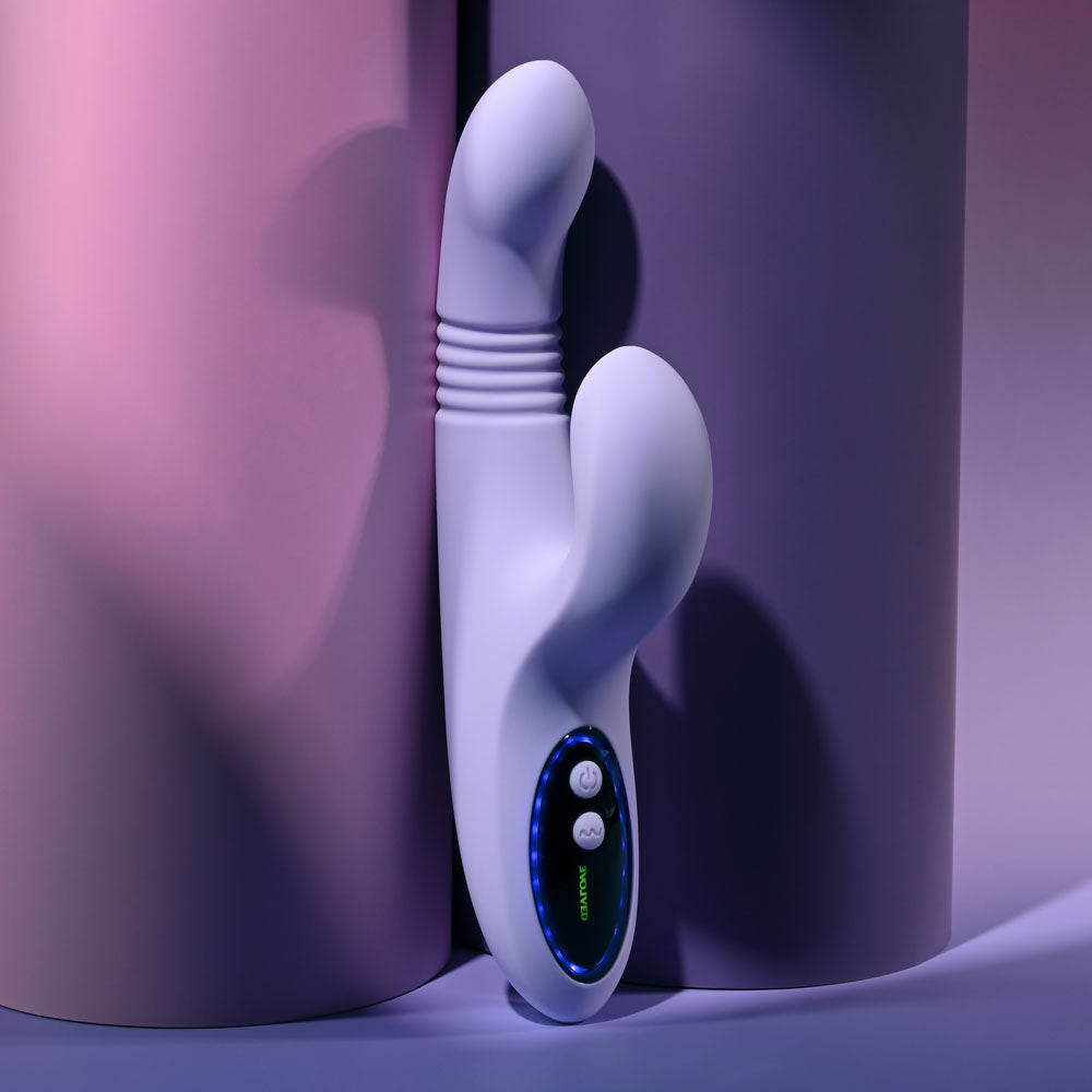 Evolved PEP TALK - Purple 23.3 cm USB Rechargeable Thrusting Vibrator with Tapping Clitoral Stimulator - EN-RS-7241-2