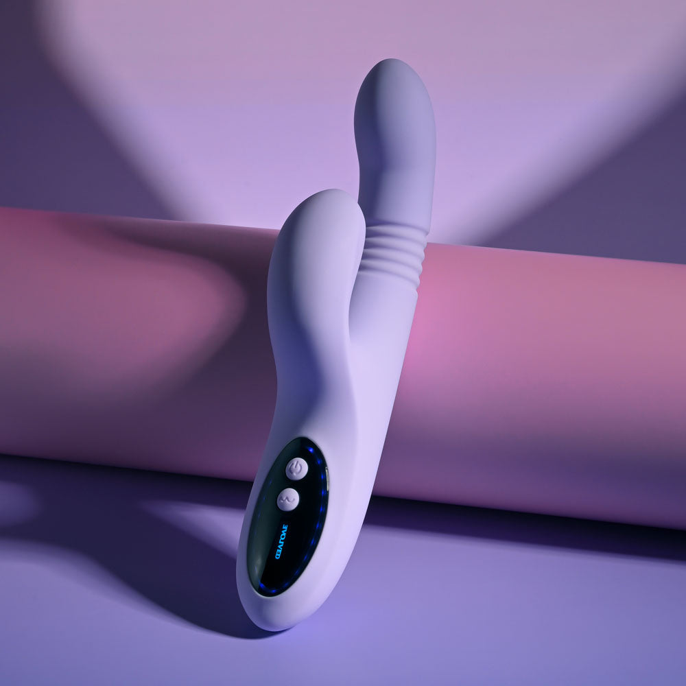 Evolved PEP TALK - Purple 23.3 cm USB Rechargeable Thrusting Vibrator with Tapping Clitoral Stimulator - EN-RS-7241-2