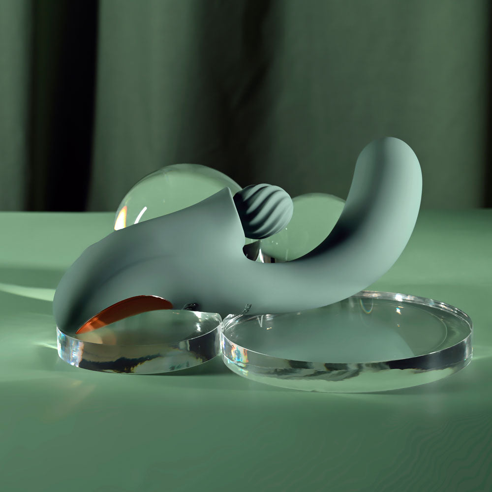 Evolved SPIRAL CHARM - Green 18 cm USB Rechargeable Rabbit Vibrator - EN-RS-7425-2