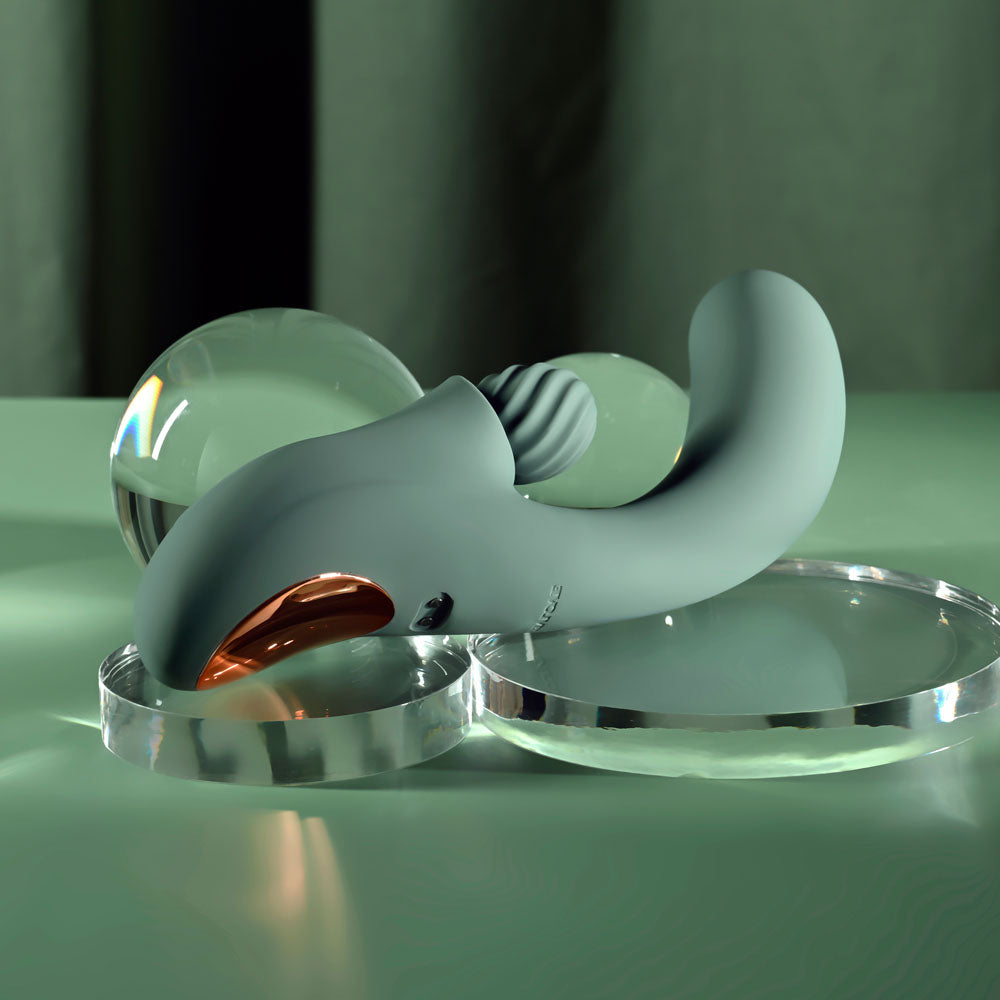 Evolved SPIRAL CHARM - Green 18 cm USB Rechargeable Rabbit Vibrator - EN-RS-7425-2