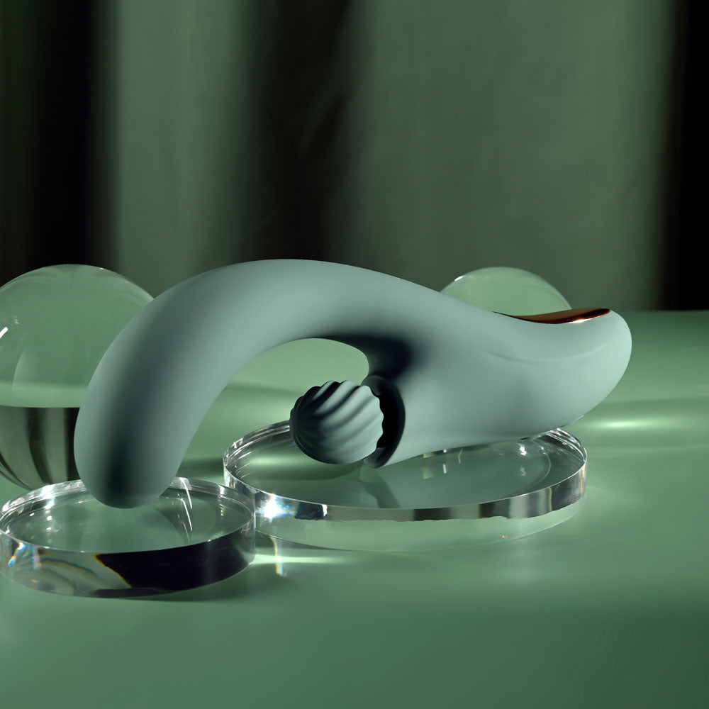 Evolved SPIRAL CHARM - Green 18 cm USB Rechargeable Rabbit Vibrator - EN-RS-7425-2