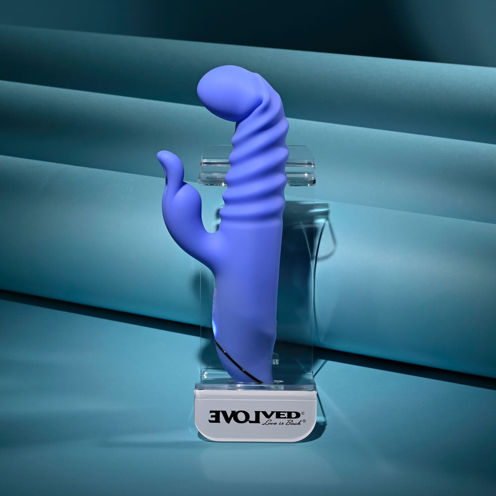 Evolved KNOCK KNOCK - Purple 22.9 cm USB Rechargeable Rabbit Vibrator with Flicking Head - EN-RS-7562-2
