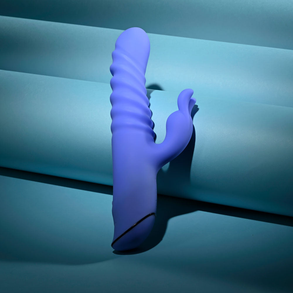 Evolved KNOCK KNOCK - Purple 22.9 cm USB Rechargeable Rabbit Vibrator with Flicking Head - EN-RS-7562-2