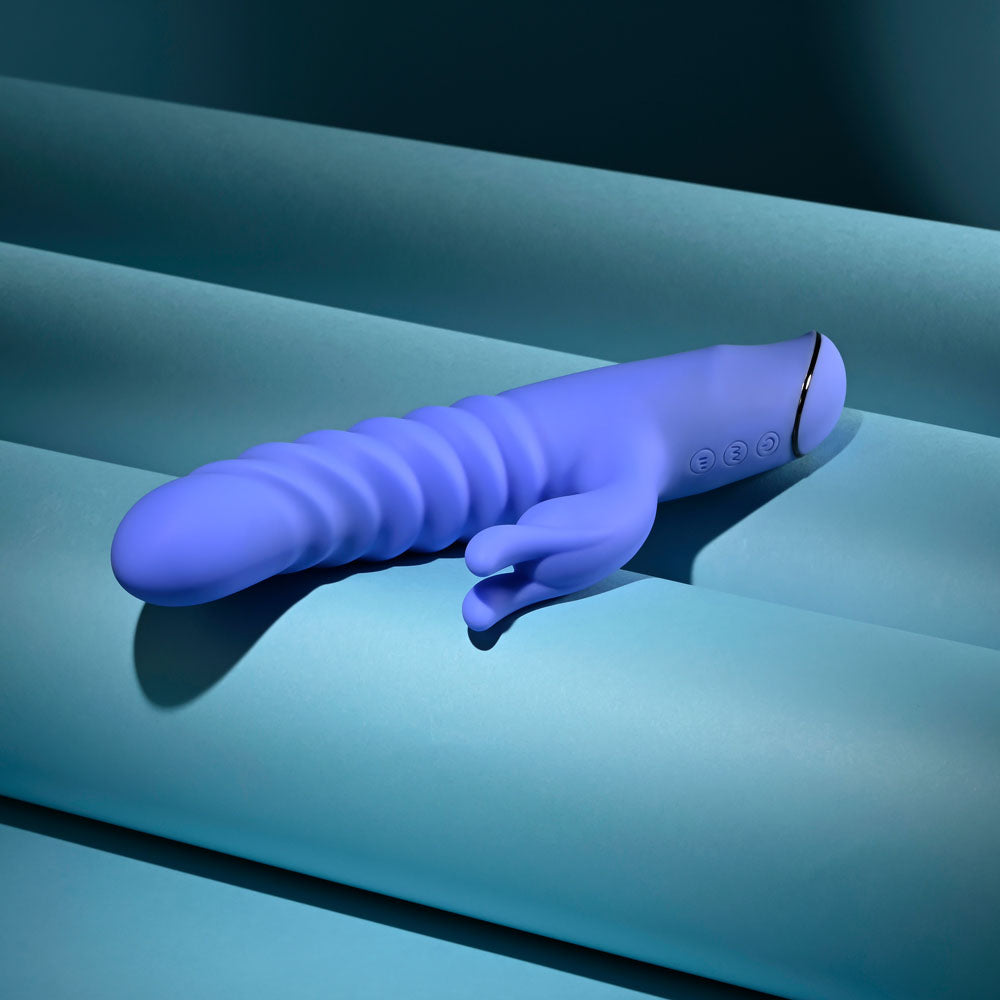 Evolved KNOCK KNOCK - Purple 22.9 cm USB Rechargeable Rabbit Vibrator with Flicking Head - EN-RS-7562-2