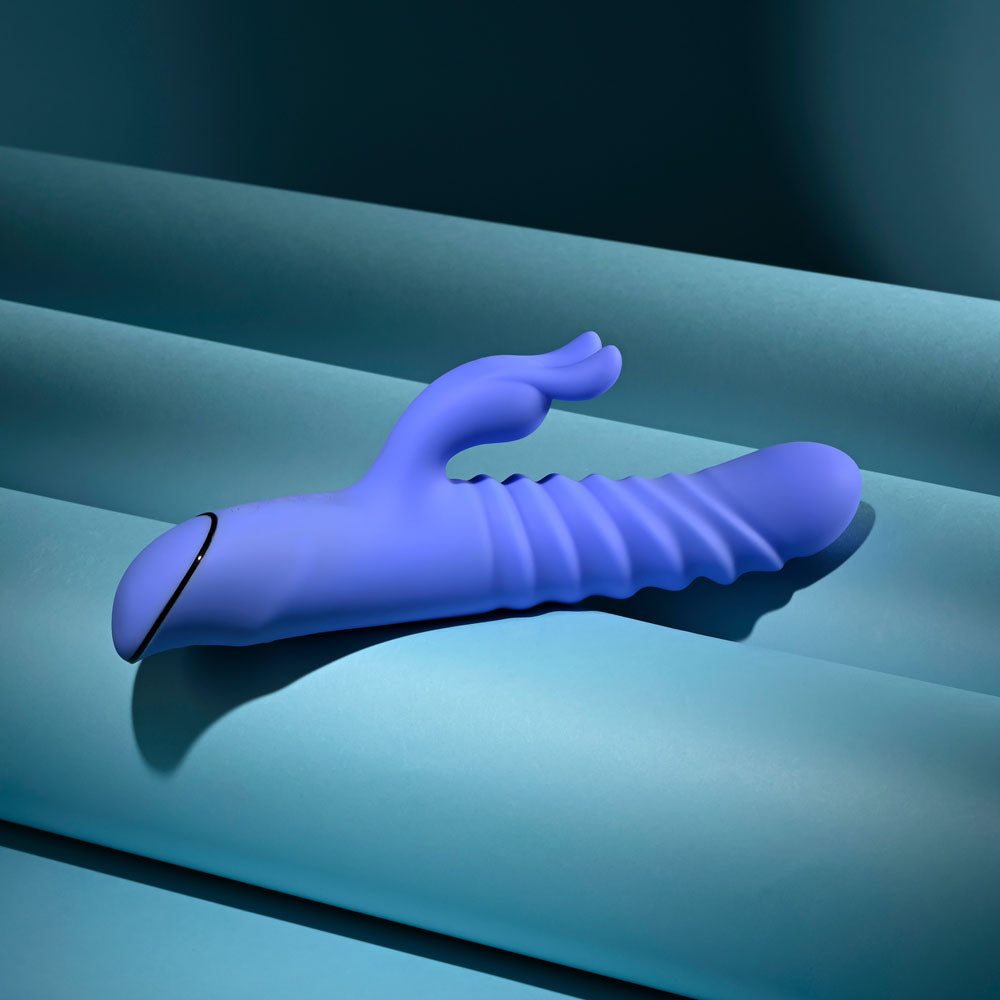 Evolved KNOCK KNOCK - Purple 22.9 cm USB Rechargeable Rabbit Vibrator with Flicking Head - EN-RS-7562-2