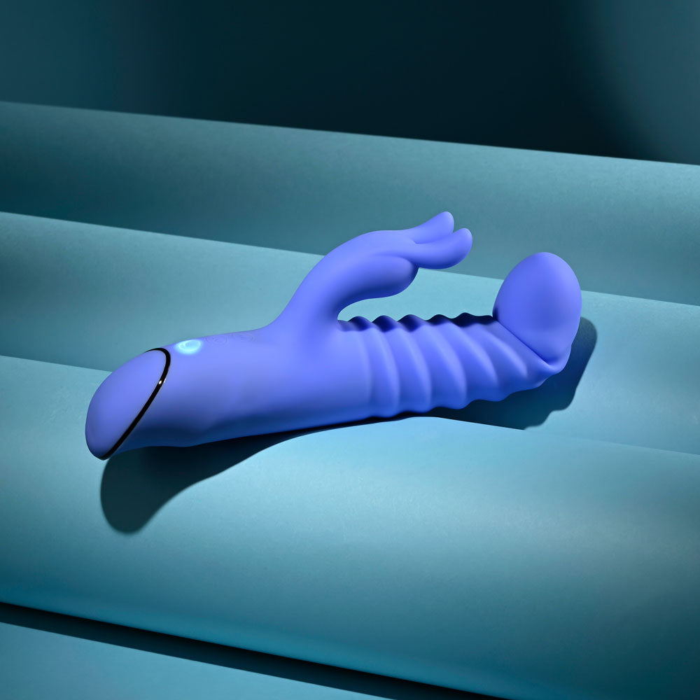 Evolved KNOCK KNOCK - Purple 22.9 cm USB Rechargeable Rabbit Vibrator with Flicking Head - EN-RS-7562-2