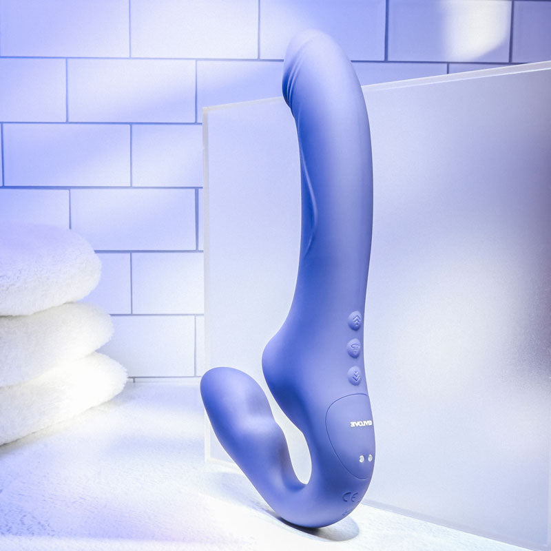 Evolved 2 BECOME 1 - Purple 23.5 cm USB Rechargeable Strapless Strap-On with Remote-EN-RS-9192-2