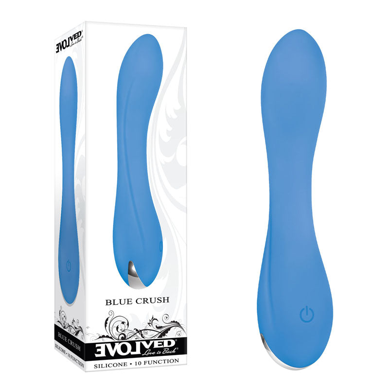 Evolved BLUE CRUSH - Blue 12 cm USB Rechargeable Mini Vibrator-EN-RS-9482-2