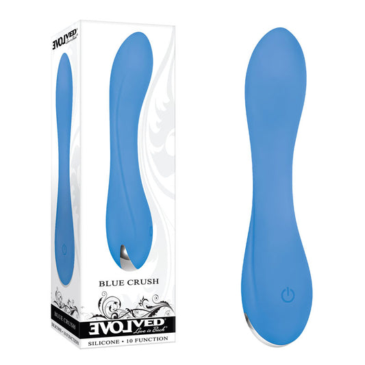 Evolved BLUE CRUSH - Blue 12 cm USB Rechargeable Mini Vibrator-EN-RS-9482-2
