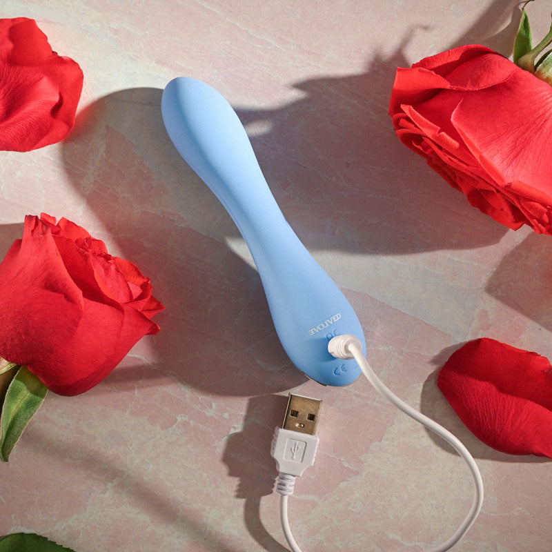 Evolved BLUE CRUSH - Blue 12 cm USB Rechargeable Mini Vibrator-EN-RS-9482-2