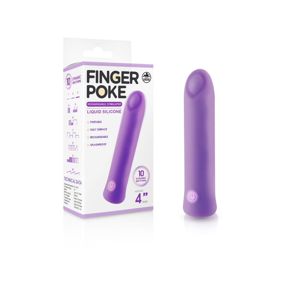 Finger Poke - Purple - Purple 10 cm USB Rechargeable Bullet-FPBQ018A00-022