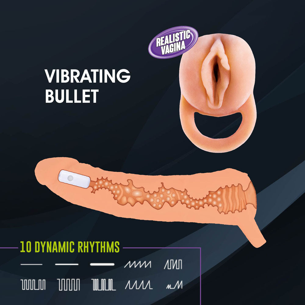 Extendor+ - Flesh 2 Inch Vibrating Penis Extender and Stroker-FVRQ046A00-001