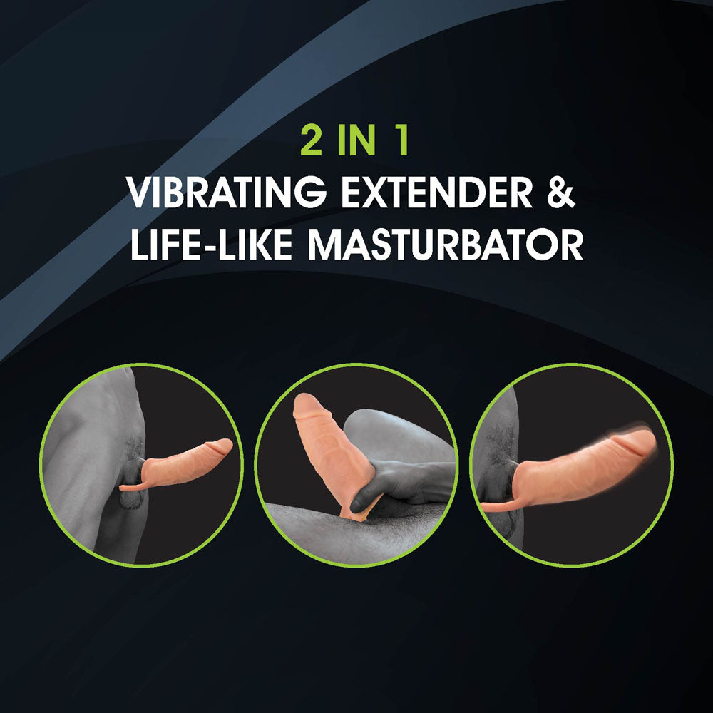 Extendor+ - Flesh 2 Inch Vibrating Penis Extender and Stroker-FVRQ046A00-001