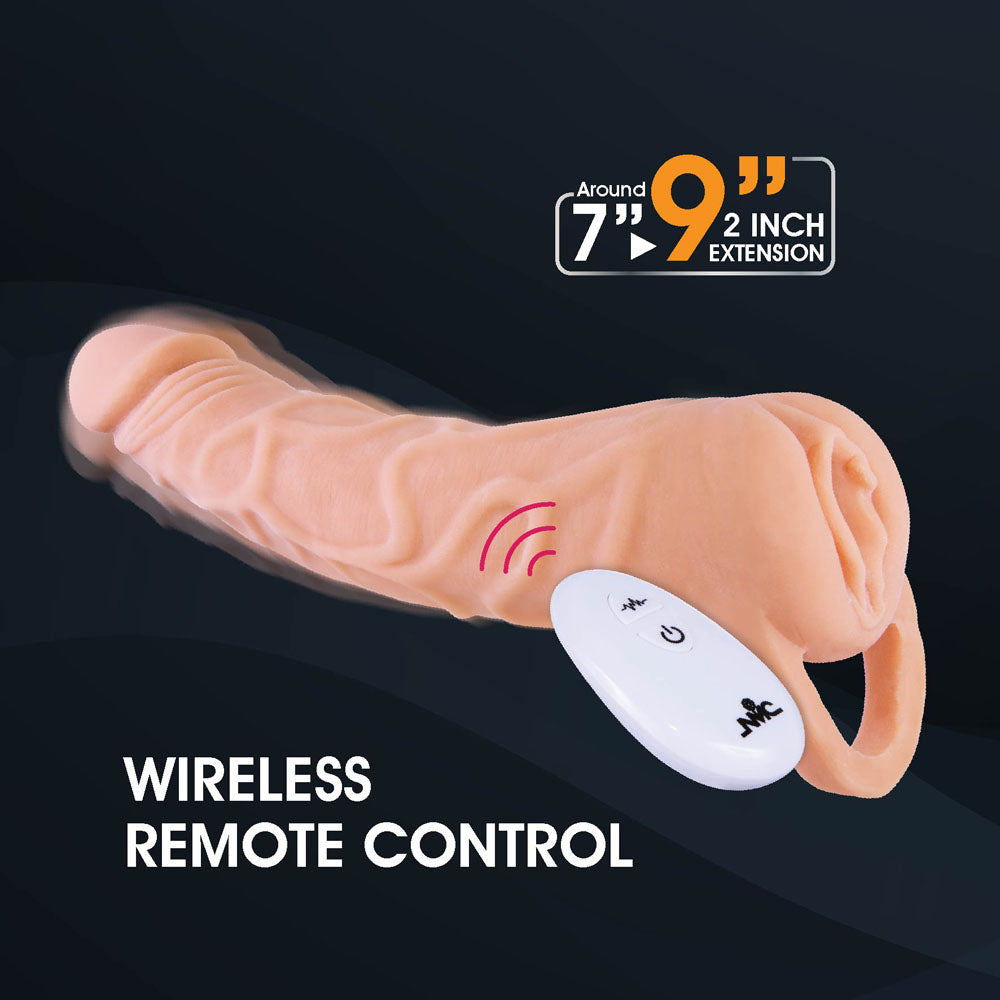 Extendor+ - Flesh 2 Inch Vibrating Penis Extender and Stroker-FVRQ047A00-001