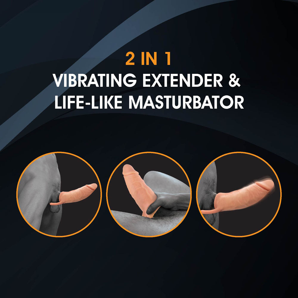 Extendor+ - Flesh 2 Inch Vibrating Penis Extender and Stroker-FVRQ047A00-001