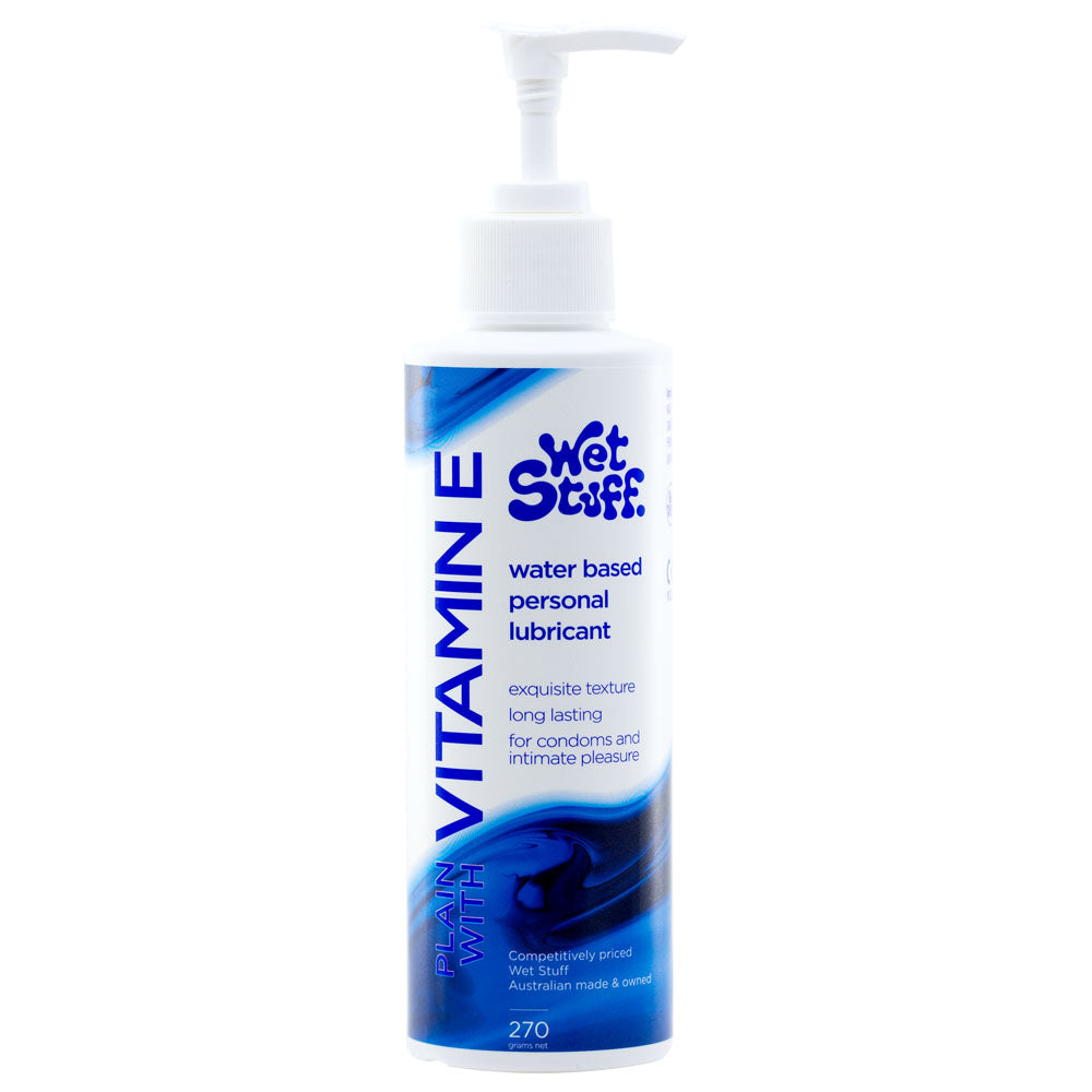 Wet Stuff Plain - 270g Pump - Water Based Lubricant with Vitamin E - 270 gram Pump Bottle-GW38060