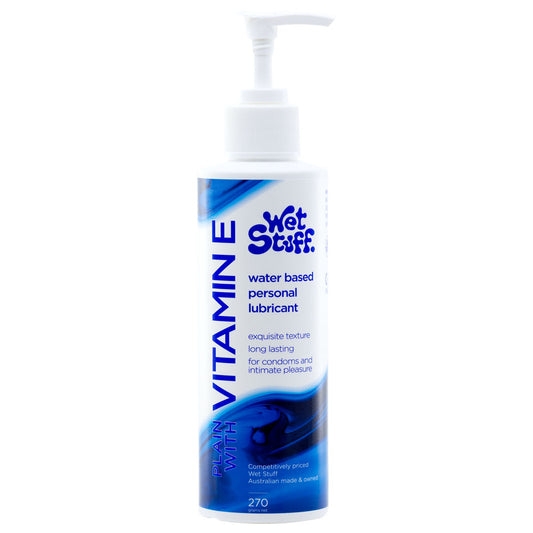 Wet Stuff Plain - 270g Pump - Water Based Lubricant with Vitamin E - 270 gram Pump Bottle-GW38060
