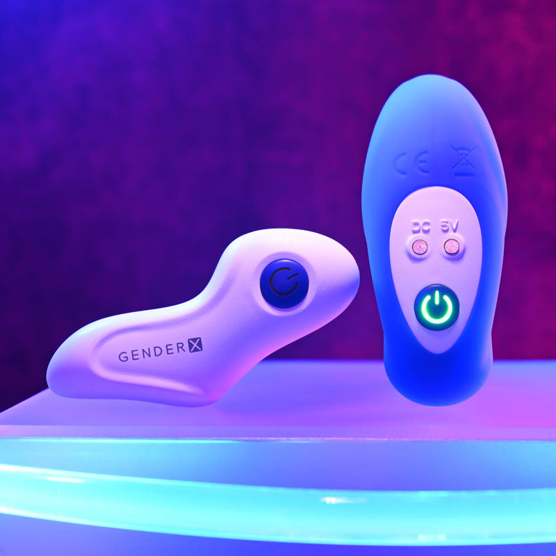 Gender X BEADED PLEASURE - Blue 11.4 cm USB Rechargeable Vibrating Anal Beads with Remote-GX-RS-0235-2