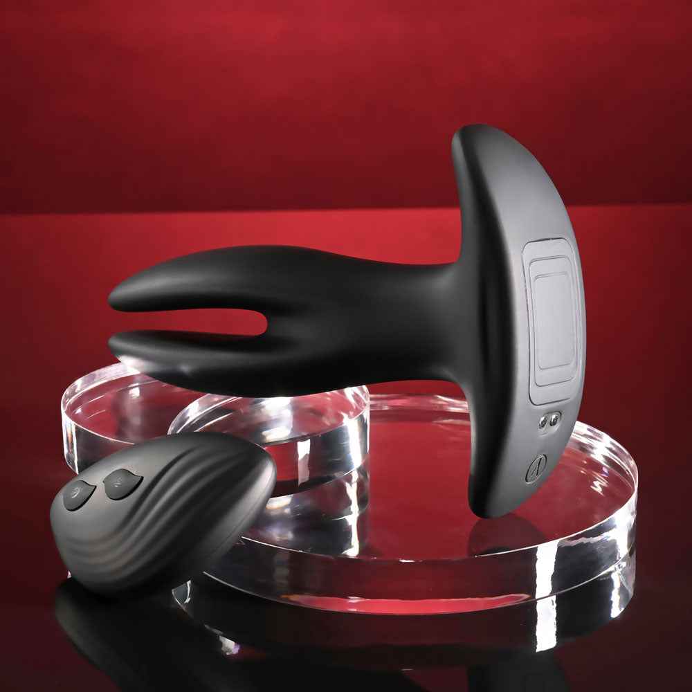 Gender X SPREAD THE LOVE - Black USB Rechargeable Stretching Anal Plug with Wireless Remote - GX-RS-6190-2