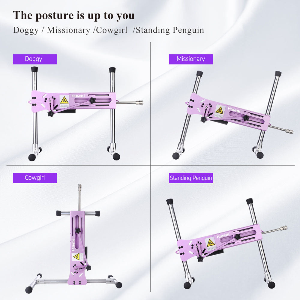 Hismith Premium 3.0 Sex Machine - Pink - Pink Mains Powered Sex Machine with App Control and Remote - HS12-APP