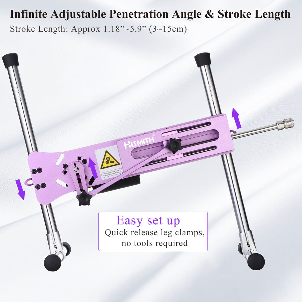 Hismith Premium 3.0 Sex Machine - Pink - Pink Mains Powered Sex Machine with App Control and Remote - HS12-APP
