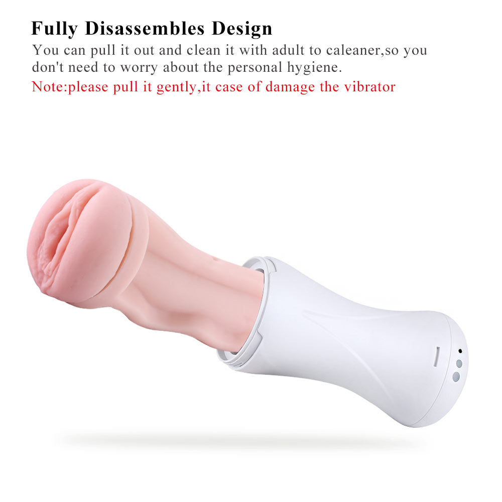Hismith Vibrating Vagina Stroker Machine Attachment - USB Rechargeable Vibrating Vagina Stroker for Hismith Sex Machines - HSA15